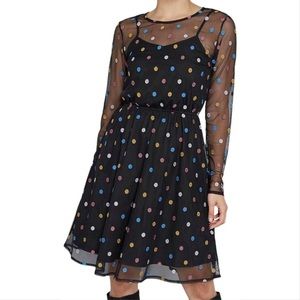 Modcloth Black Dazzle Do It Dotted Embroidered Mesh Layered Multi Cocktail Dress